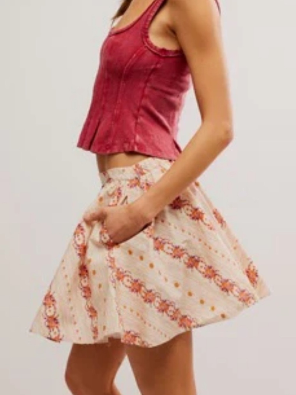 NWOT Free People Gaia printed skirt. Size smal - Picture 3 of 11